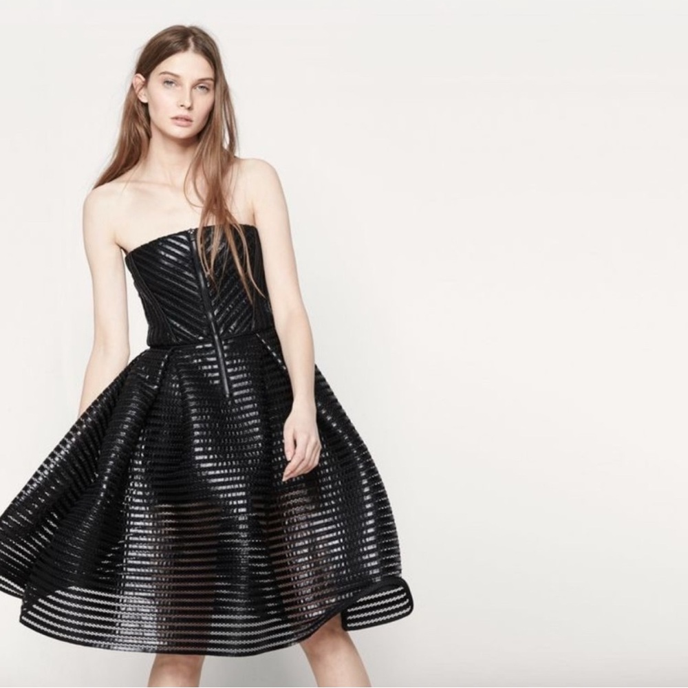 Maje Strapless Black Fit and Flare Cocktail Dress